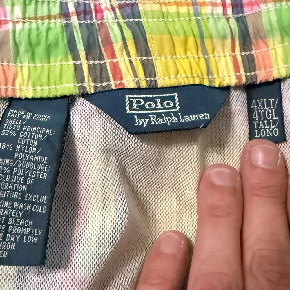 Polo Ralph Lauren Plaid Lined Board Short Stretch Swim Trunks